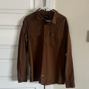 Brixton Dark Brown Long Sleeve Shirt